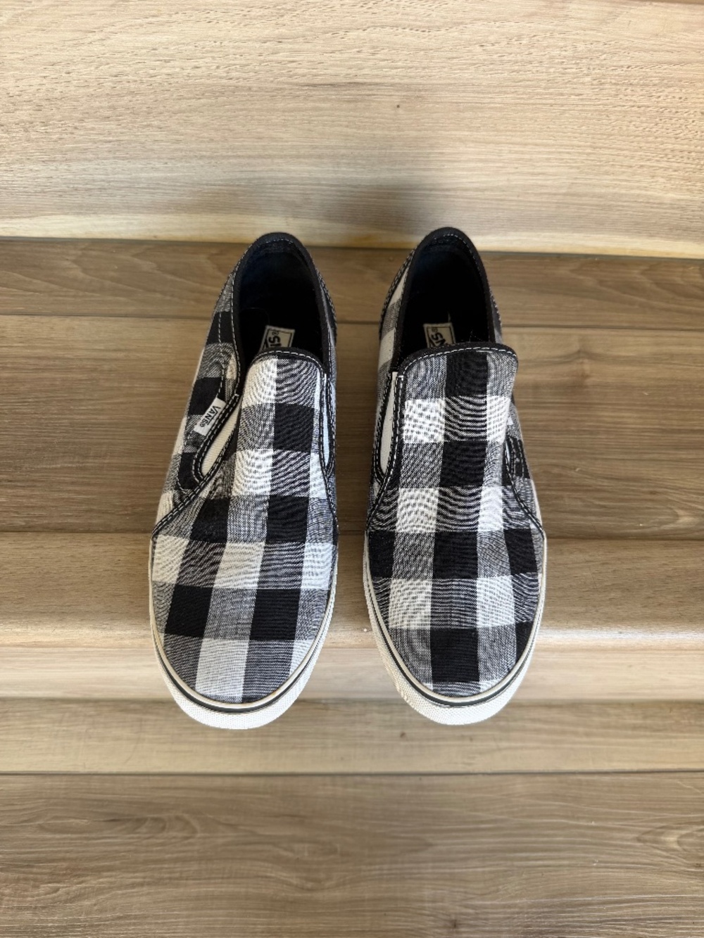 Vans Black & White Checkered Slip-On Sneakers Size US 8 Women
